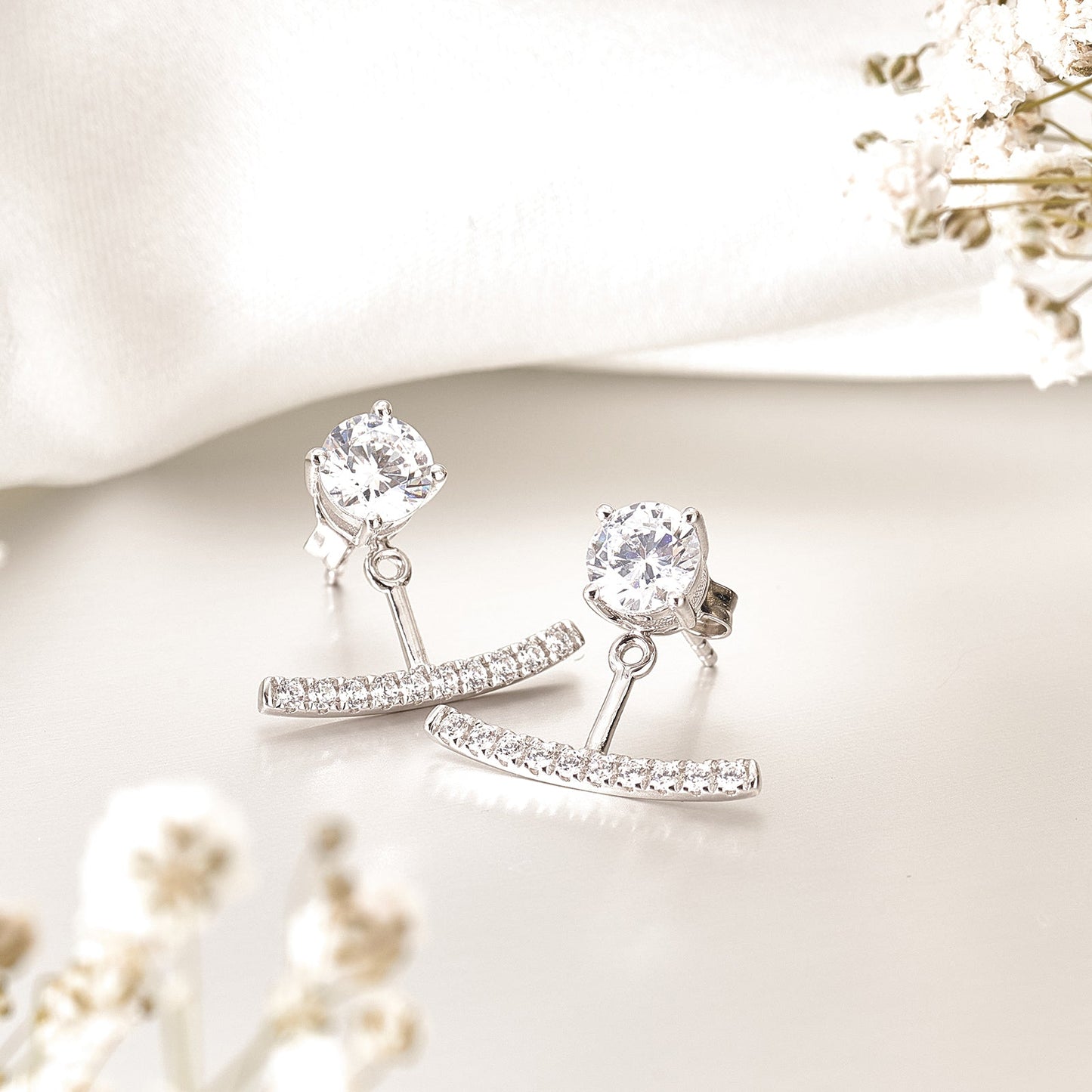 Moissanite Ear Jacket Earrings for Women