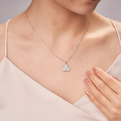 Moissanite Flower Pendant Necklace for Women