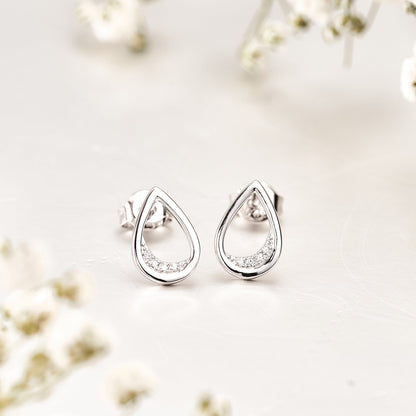 Moissanite Teardrop Stud Earrings for Women