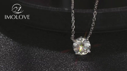 Solitaire Moissanite 4 Prong Round CutNecklaces for Women