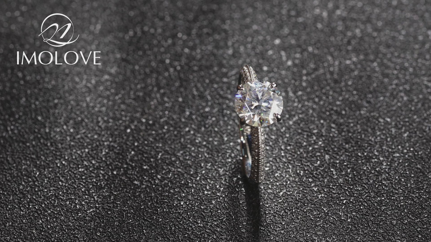 Solitaire Engagement Moissanite Promise Rings for Her