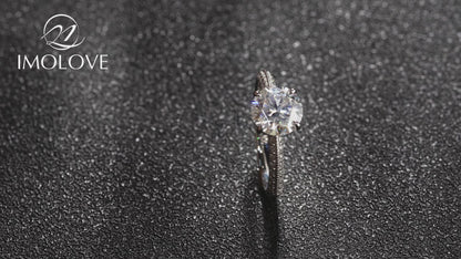 Solitaire Engagement Moissanite Promise Rings for Her