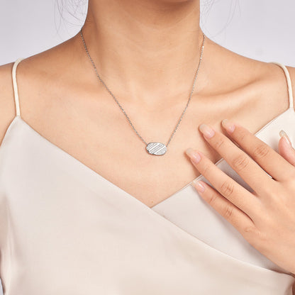Pave Moissanite Bar Necklace for Women