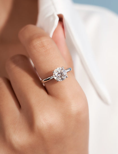 1-4 Carat Moissanite Solitaire Engagement Promise Ring for Women