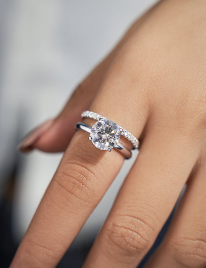 1-4 Carat Moissanite Solitaire Engagement Promise Ring for Women