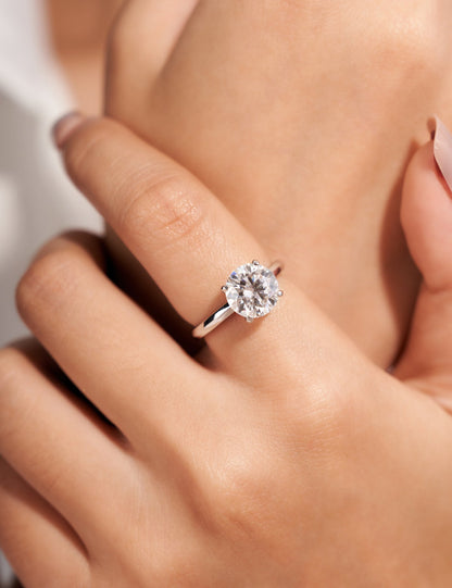 1-4 Carat Moissanite Solitaire Engagement Promise Ring for Women