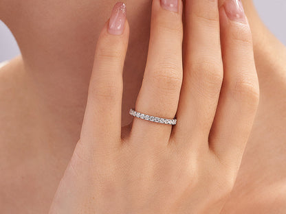 Full Moissanite Wedding Band for Women 1.5mm/2.0mm