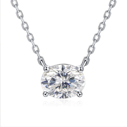 BLISSPAVILION 2CT Oval Moissanite Solitaire Pendant Necklaces for Women