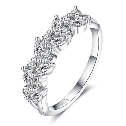 Moissanite Trendy 0.8 Carat Marquise Eternity Wedding Band for Women