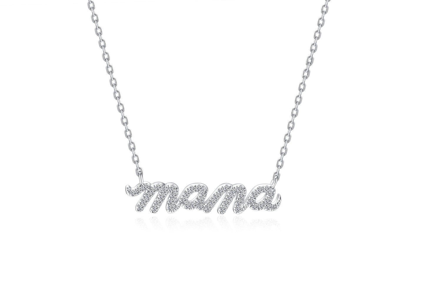 Moissanite Mama Necklace for Women ¨C Sparkling ¡°MAMA¡± Pendant Gift for Mom