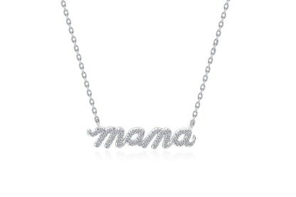 Moissanite Mama Necklace for Women ¨C Sparkling ¡°MAMA¡± Pendant Gift for Mom