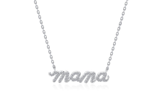 Moissanite Mama Necklace for Women ¨C Sparkling ¡°MAMA¡± Pendant Gift for Mom