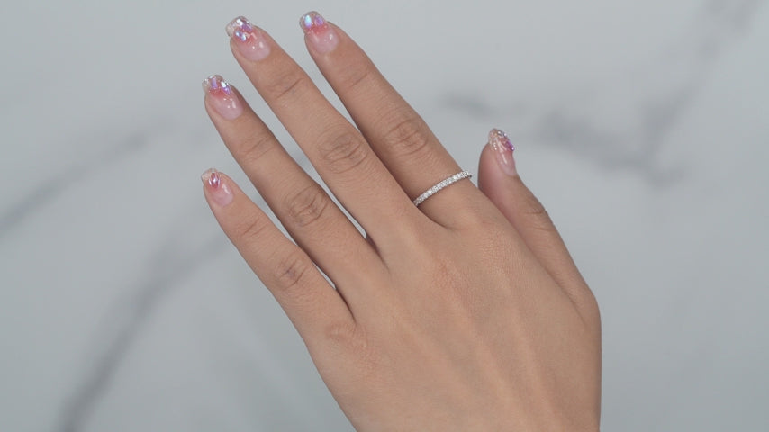 Full Moissanite Wedding Band for Women 1.5mm/2.0mm