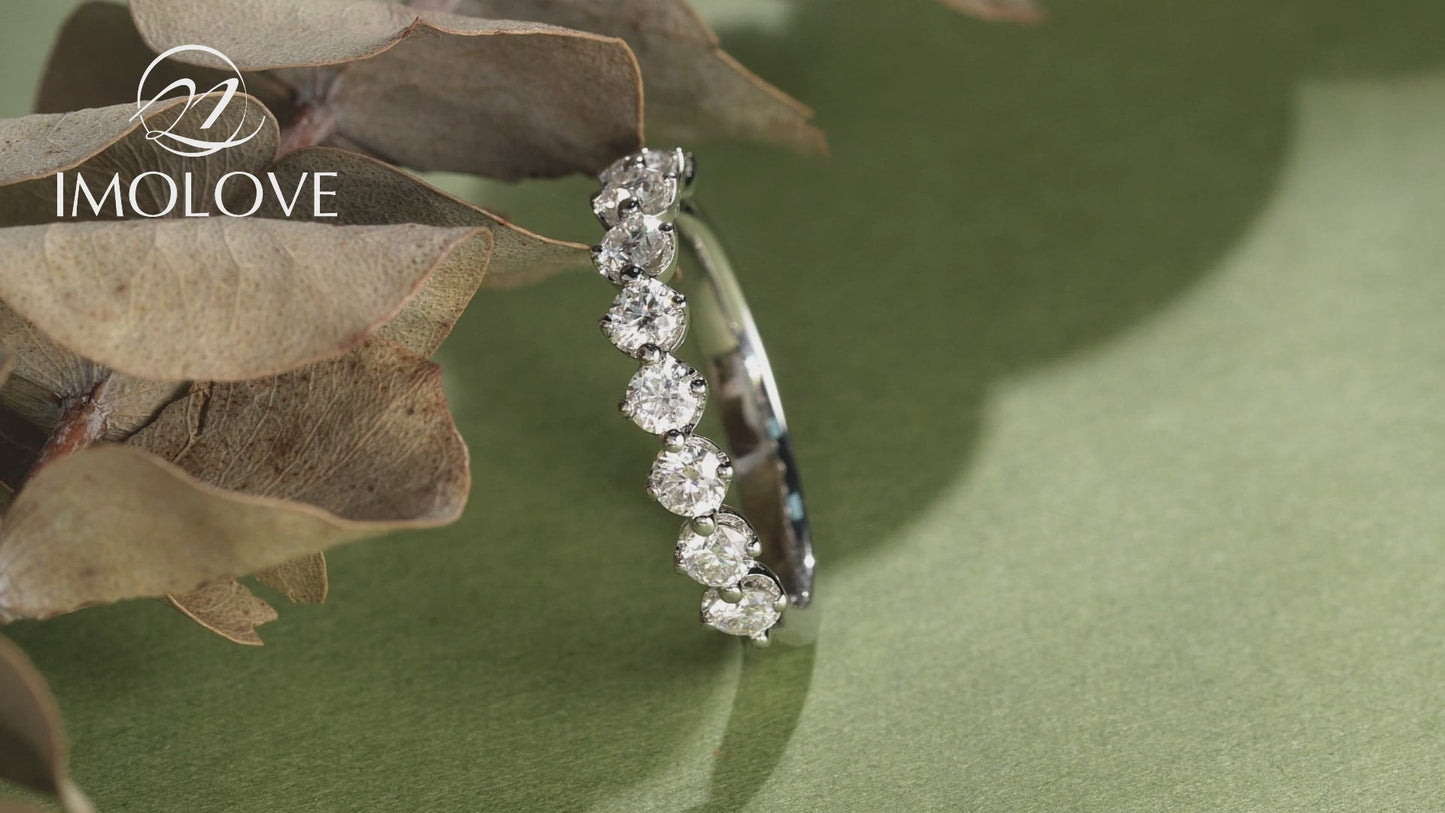 Bezel Set Stackable Eternity Moissanite Band