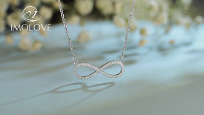 Infinity Silver Moissanite Pendant Necklaces