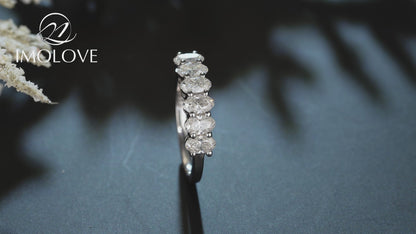 Oval Moissanite Eternity Wedding Band Ring