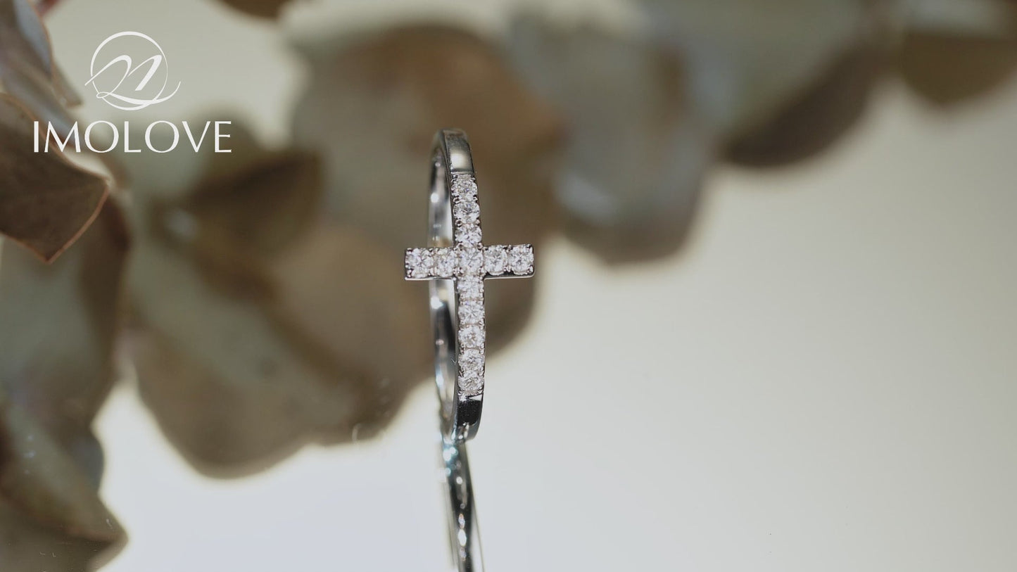 Cross Moissanite Purity Rings for Women
