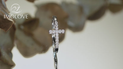 Cross Moissanite Purity Rings for Women