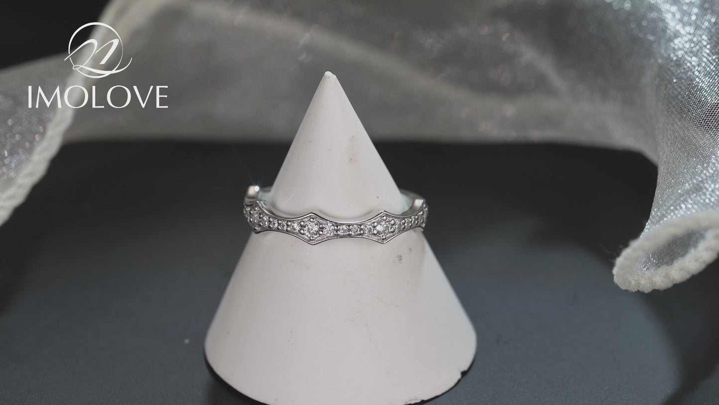 Moissanite Stackable Wedding Band for Women