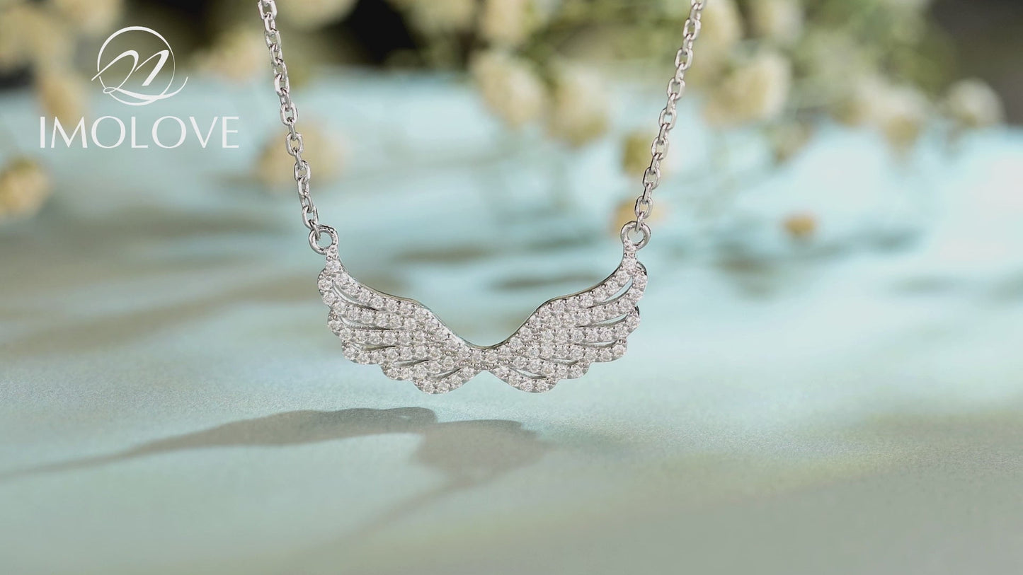 Angel Wings Moissanite Necklace