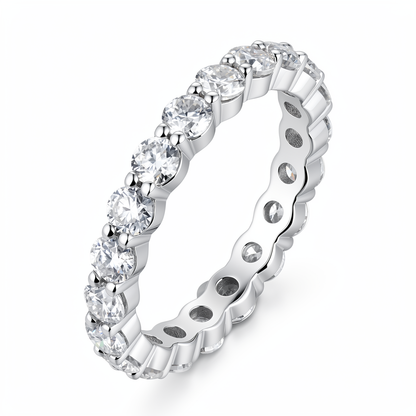 Moissanite Full Eternity Ring for Women in 925 Sterling Silver 3mm